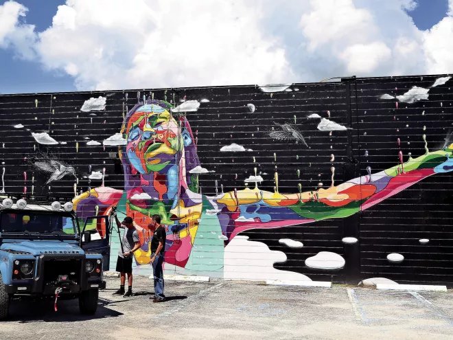 Multicolored Lady mural by Dasic Fernandez