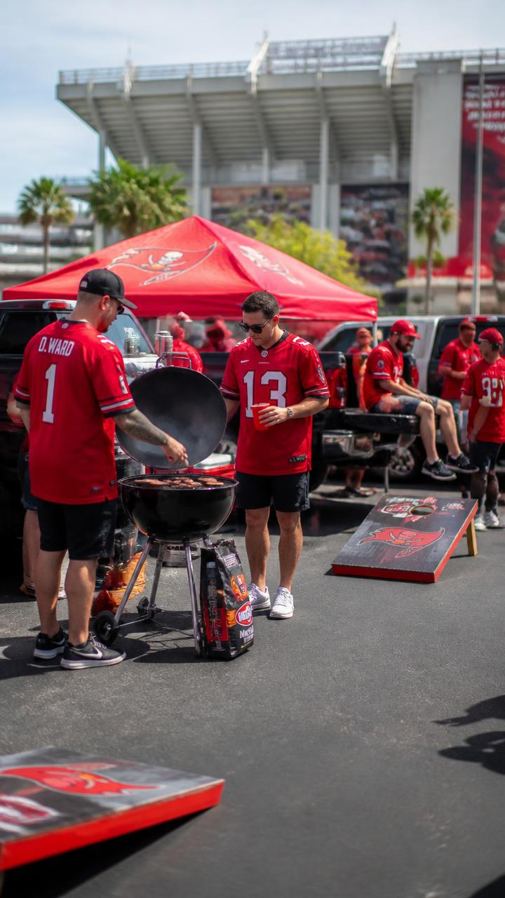 Cornhole while the coals get going